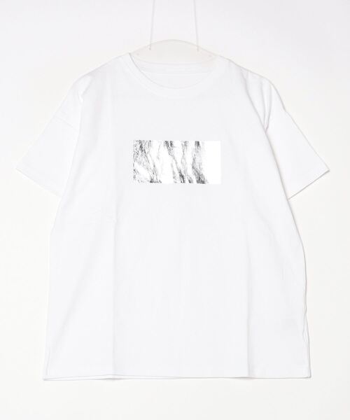 Per sist ence tシャツ 綿天竺オーバーサイズ箔プリントTシャツ