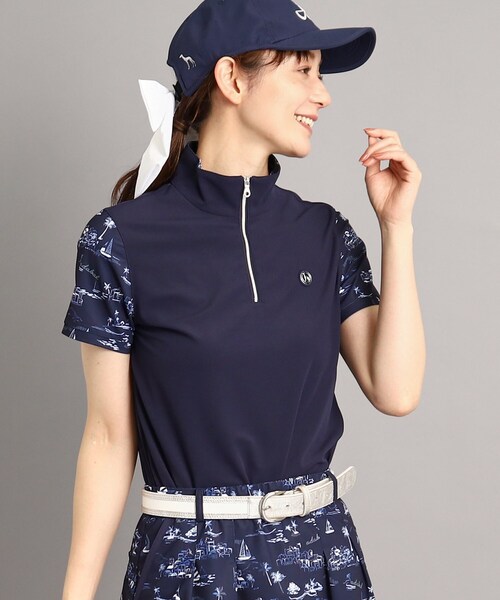 adabat tシャツ 「UVカット／防透け」リゾートゴルフデザイン