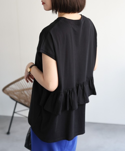 バックフリルTシャツ SHIPS｜<洗濯機可能>バック フリル 半袖 Tシャツ | Rakuten