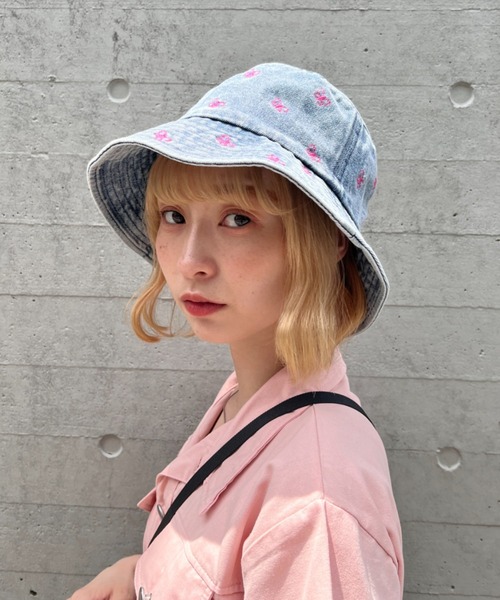 関税負担なし◆PATOU◆コットンデニム バケットハット ロゴ 関税負担なし◇PATOU◇コットンデニム バケットハット ロゴ