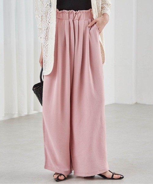 RANAN（ラナン） パンツ 夏に涼しい！冷感タックワイドイージーパンツ