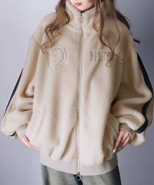 未使用★BEIGE★撥水★ノーカラー★ダブルジップ★ブルゾン★ジャケット Java ブルゾン アウター 「Javaジャバコラボ」スポーティな印象を放つ