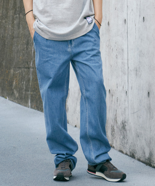 VENCE EXCHANGE ジーンズ ワンタックルーズデニムパンツ メンズ
