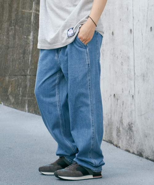 VENCE EXCHANGE ジーンズ ワンタックルーズデニムパンツ メンズ