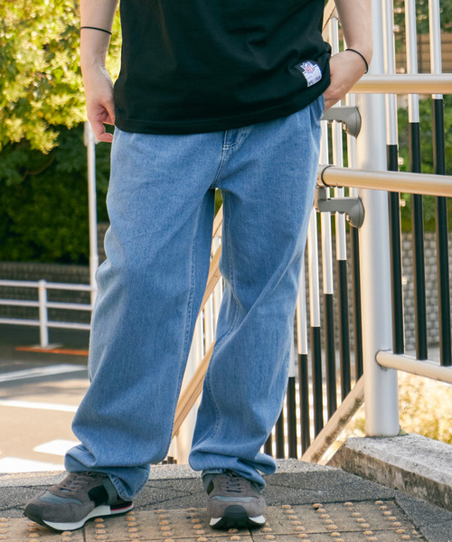 VENCE EXCHANGE ジーンズ ワンタックルーズデニムパンツ メンズ