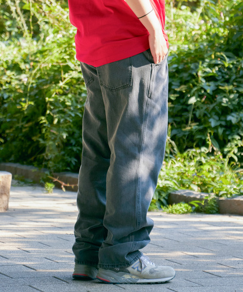 VENCE EXCHANGE ジーンズ ワンタックルーズデニムパンツ メンズ