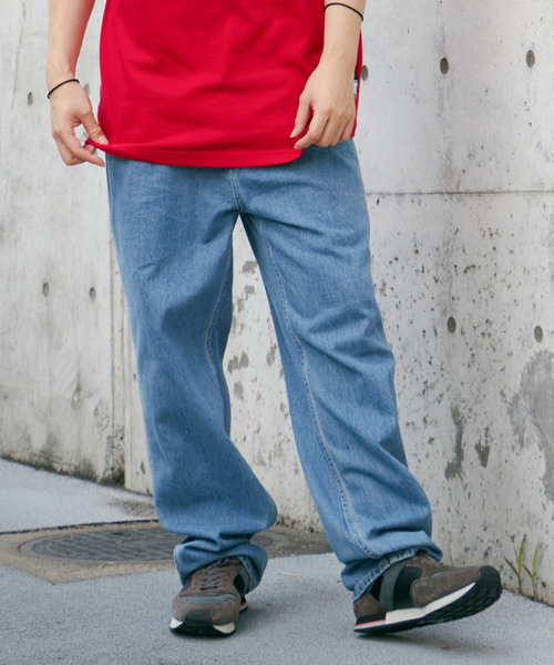 VENCE EXCHANGE ジーンズ ワンタックルーズデニムパンツ メンズ