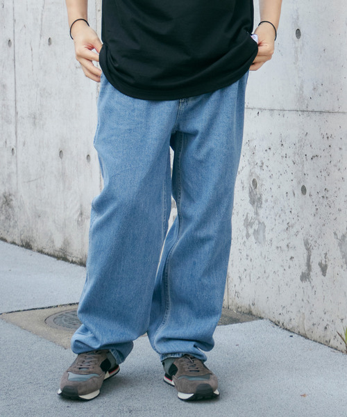 VENCE EXCHANGE ジーンズ ワンタックルーズデニムパンツ メンズ