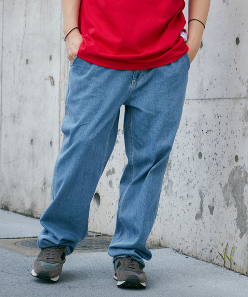 VENCE EXCHANGE ジーンズ ワンタックルーズデニムパンツ メンズ