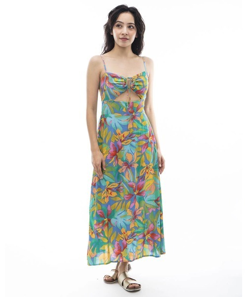 ビラボン BILLABONG 花柄ロングワンピース BILLABONG ワンピース レディース RED HOT MIDI ロング