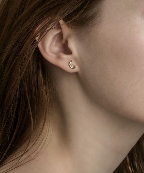 muku ピアス ジルコニアミニムーンピアス レディース : ZOZOTOWN