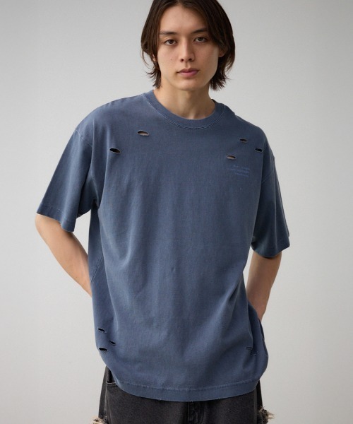 AZUL BY MOUSSY（アズールバイマウジー） tシャツ ピグメントダメージT