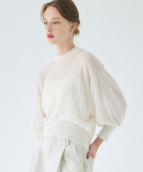Chloe アイボリー ケーブルニット セーター バルーン袖 Chloe アイボリー ケーブルニット セーター バルーン袖 2way
