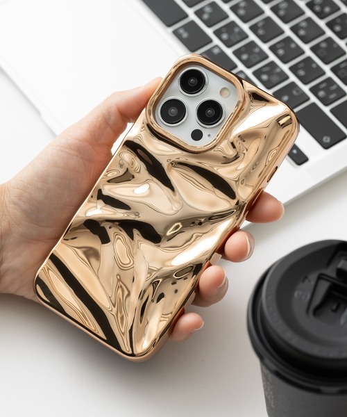 emonique スマホケース 立体ウェーブ シワ感 iPhoneケース カバー