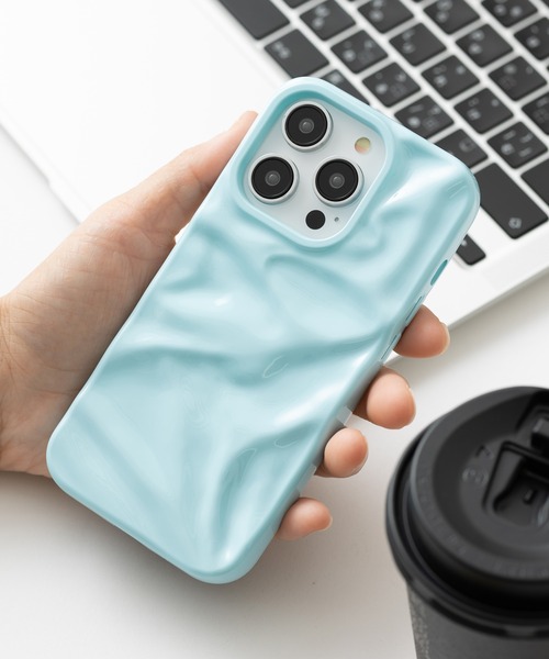 emonique（エモニーク） スマホケース 立体ウェーブ シワ感 iPhone