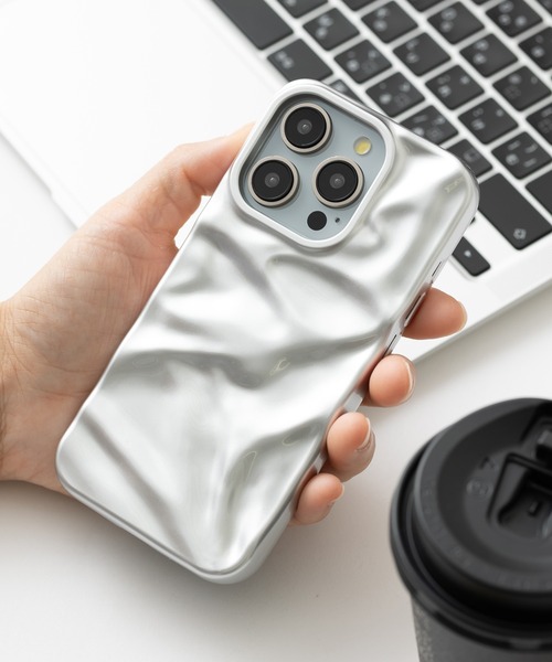 emonique スマホケース 立体ウェーブ シワ感 iPhoneケース カバー