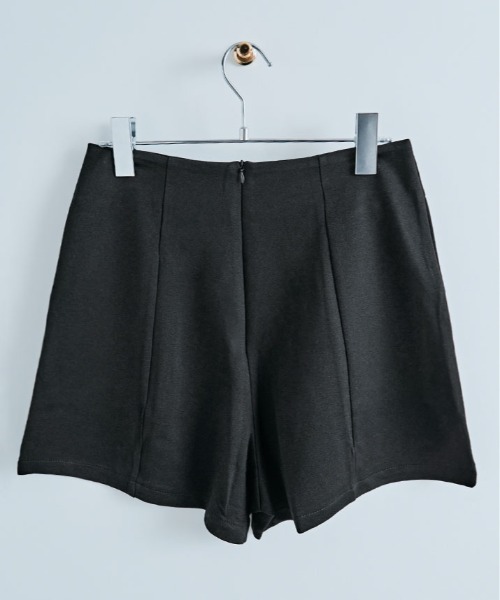 スラックス パンツ ハイウエスト シンプル ショート レディース