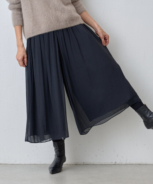 BEARDSLEY NEWシワシフォンギャザーパンツ黒サイズ0 BEARDSLEY｜シワシフォンギャザーパンツ | Rakuten Fashion(楽天