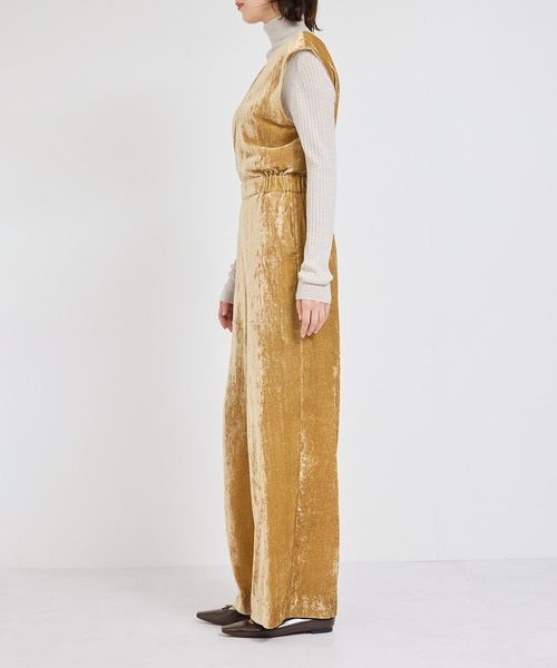 ロペ（ROPE’）/ビスコースベロアVネックオールインワン ROPE'（ロペ） オールインワン ビスコースベロアVネックオールインワン