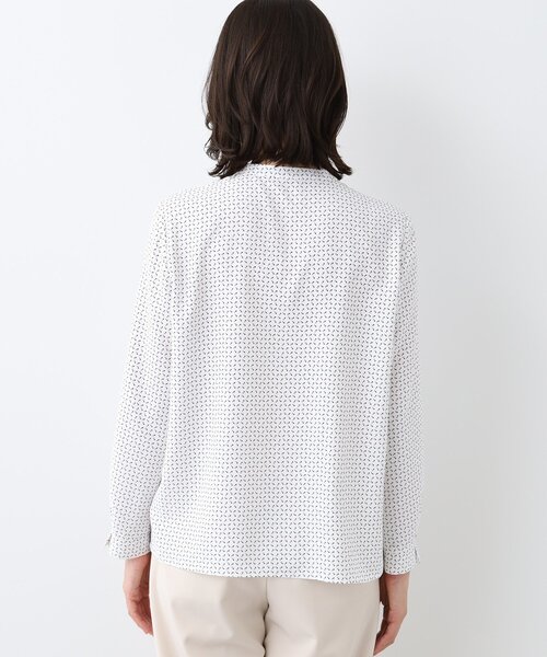 INDIVI　幾何学柄ブラウス　新品 INDIVI ブラウス シャツ 春SALE！「洗える／UVケア」無地＆幾何