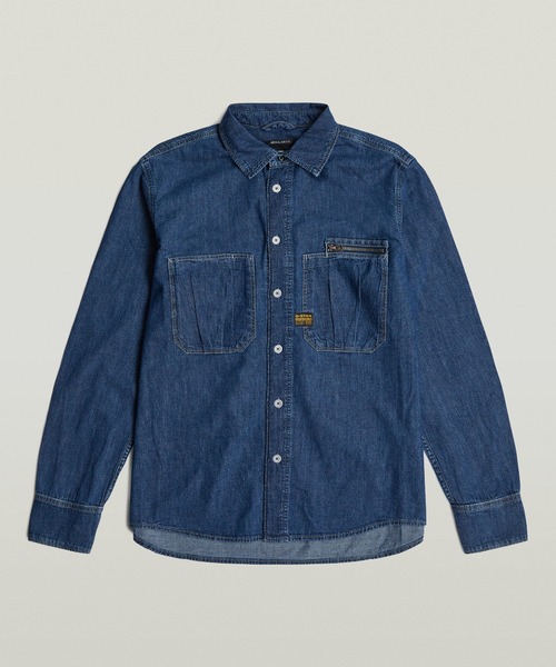 シャツ PLEATED ZIP REGULAR SHIRT/ジップディテールレギュラーデニム