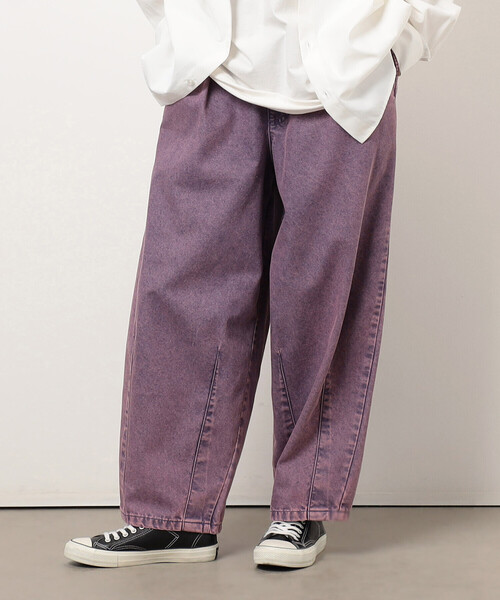 Purple&Yellow（パープルアンドイエロー） ワイドパンツ ジーンズ 硫化