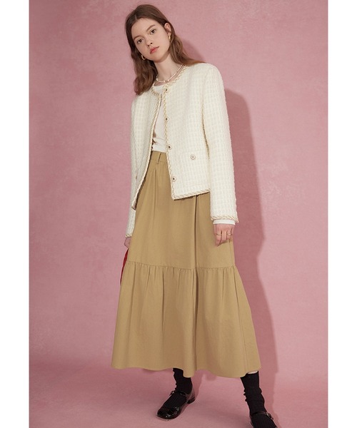 fanostudios ベージュ Fano Studios」 ノーカラージャケット S ベージュ レディース