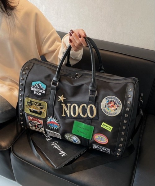 COMON＋（コモンプラス） ボストンバッグ ワッペン＆スタッズデザイン