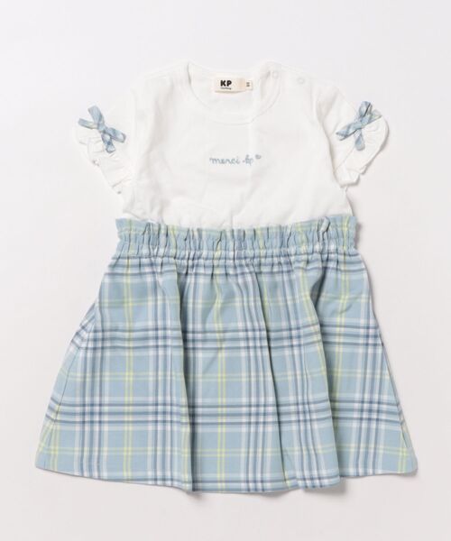KP ワンピース チェック柄半袖ワンピース(90〜160) キッズ 子供服