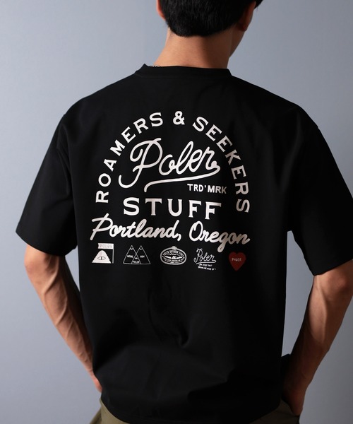 POLeR ポーラー 水陸両用 ラッシュガード Tシャツ キャンプ サーフィン POLER ポーラー メンズ 半袖 Tシャツ ラッシュガード 水陸両用