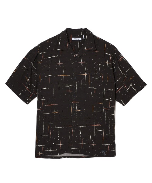 MSML シャツ 半袖 KASURI CROSS PRINTED OPEN COLLAR SHORT SLEEVE