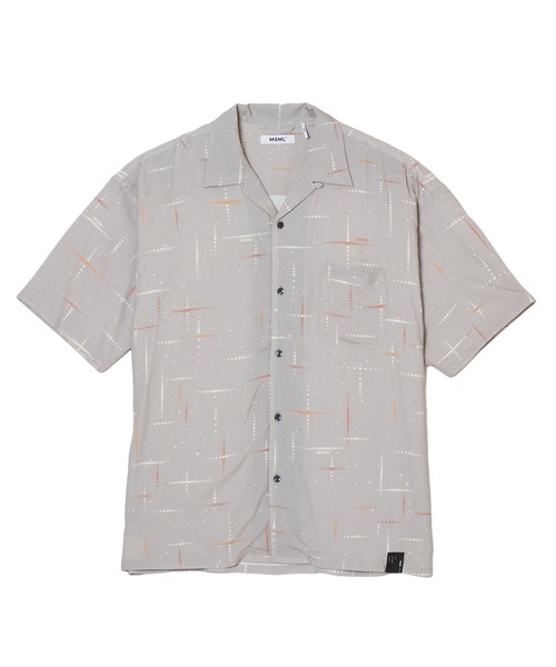 MSML シャツ 半袖 KASURI CROSS PRINTED OPEN COLLAR SHORT SLEEVE