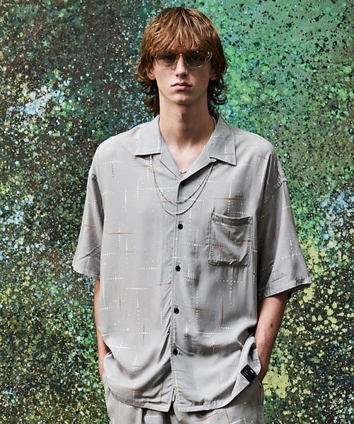 MSML シャツ 半袖 KASURI CROSS PRINTED OPEN COLLAR SHORT SLEEVE MSML シャツ 半袖 KASURI CROSS PRINTED OPEN COLLAR SHORT SLEEVE