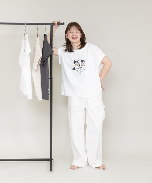 tシャツ 「meeny miny」「インフルエンサーmiiコラボ」”褒められ”ゆるっとTシャツ レディース meeny miny tシャツ 「meeny miny」「インフルエンサーmidopei