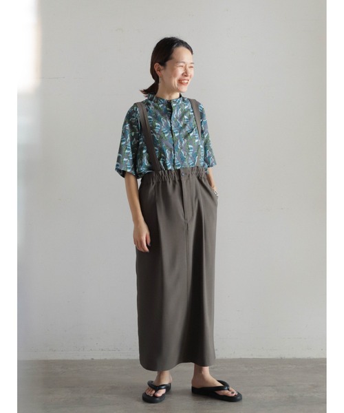 FIL DE FER ジャンパースカート メランジツイル サスペンダー