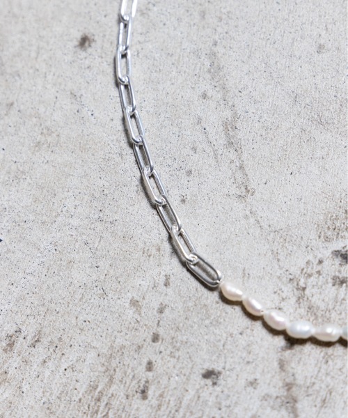 Magine ネックレス PEARL＆SILVER 925 CUT AZUKI CHAIN MIX