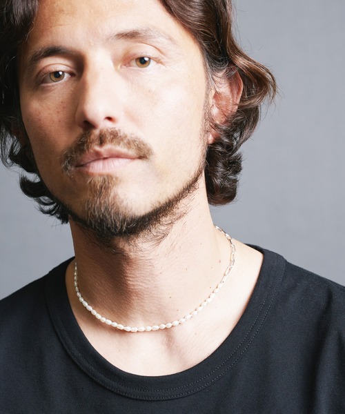 Magine ネックレス PEARL＆SILVER 925 CUT AZUKI CHAIN MIX