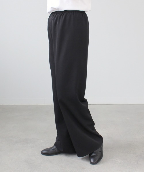 ワイドパンツ スラックス パンツ ビハインドパンツ レディースの画像