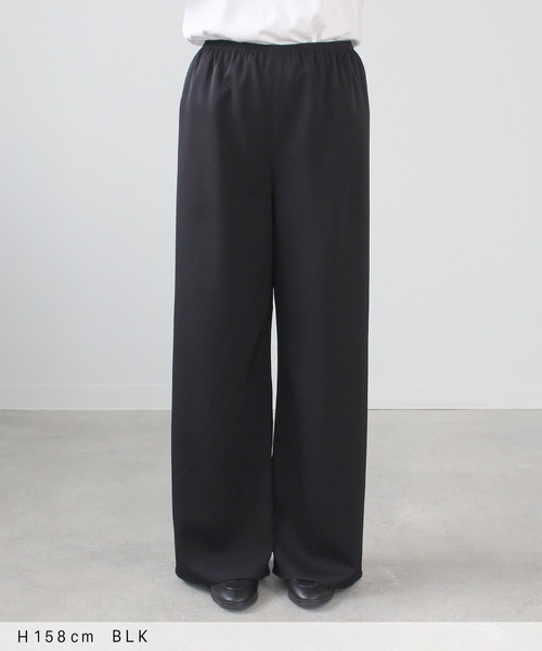 ワイドパンツ スラックス パンツ ビハインドパンツ レディースの画像