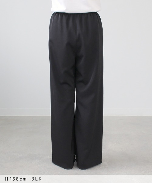 ワイドパンツ スラックス パンツ ビハインドパンツ レディースの画像