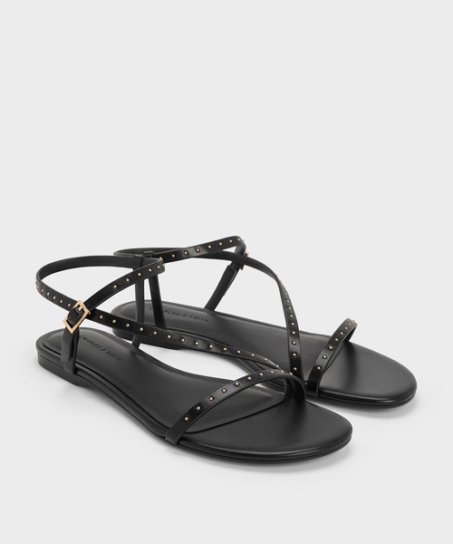 ★CHARLES&KEITH★ツイルアンクルストラップサンダル/送料込 CHARLES ＆ KEITH サンダル アンクルストラップ レディース