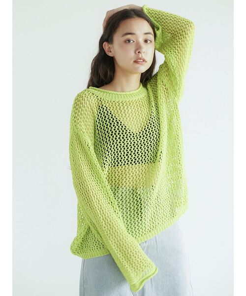 ニット セーター Mesh pullover knit レディース