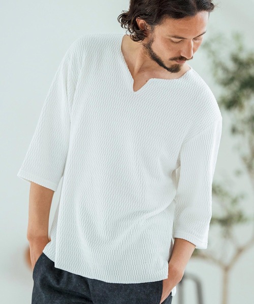 Magine（マージン） mlt5148-Honeycomb Fabric 3-4 Sleeve Pullover 7 