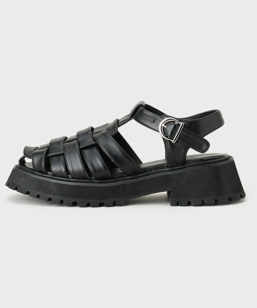 【美品】tk.TAKEO KIKUCHIグルカサンダル26.5cmブラック tk.TAKEO KIKUCHI サンダル グルカチャンキーサンダル メンズ