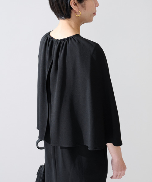 VERMEIL par iena ワンピース ACEPOLYバックサテンケープ風