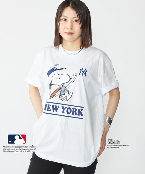 【冬バーゲン★】 PEANUTS×MLB SHIPS: tシャツ SHIPS プリント メンズ Tシャツ トップス