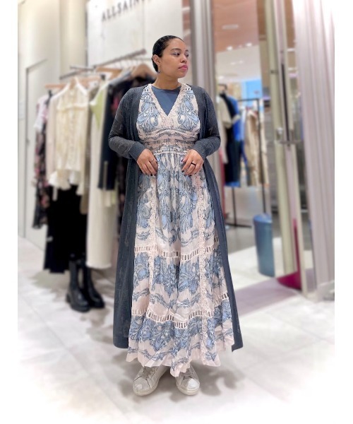 ALLSAINTS ワンピース XANTHE LACE-TRIMMED MAXI DRESS | レース