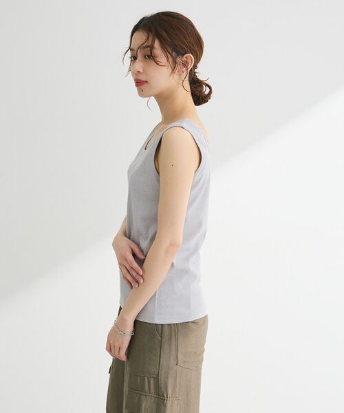 Green Parks タンクトップ ノースリーブ 前後2Way ラメリブ