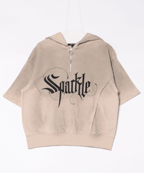 8 パーカー グランジ加工ZIPプルパーカー メンズ レディース