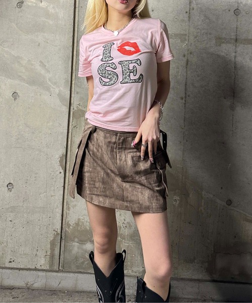 sedacle girl tシャツ レオパードアイラブT レディース